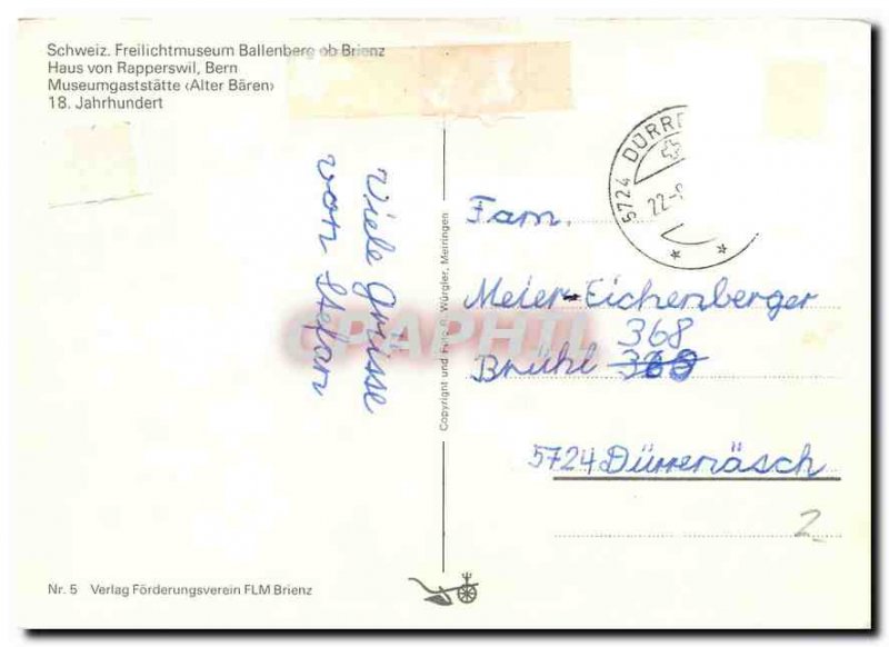 Modern Postcard Schweiz Freilichtmuseum Ballenberg ob Brienz