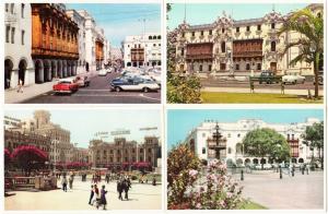 Peru Lima Lot of 14 Postcards 1950s-1960s Hotel Crillon Street Scenes Buildings