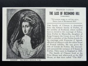 Yorkshire FRANCES I'ANSON The Lass of Richmond Hill - Old Postcard