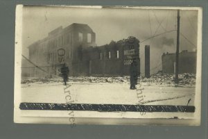 Mason City IOWA RP 1913 FIRE RUINS Disaster MILLER THE GROCER Grocery WAREHOUSE