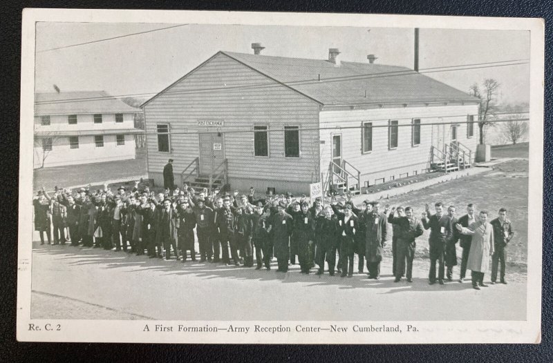 Mint USA Real Picture Postcard First Formation  Army Reception Center