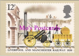 Post Office Postcard - Liverpool & Manchester Railway 1830 Stamp Design  RR20862
