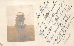 RPPC SHIP PHILADELPHIA PENNSYLVANIA REAL PHOTO POSTCARD 1906