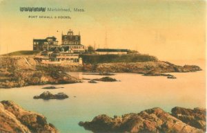 Marblehead MA Fort Sewall and Rocks Postcard, 1908