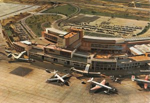 Madrid, Spain  BARAJAS AIRPORT Oversea Air Port~Planes AERIAL VIEW  4X6 Postcard