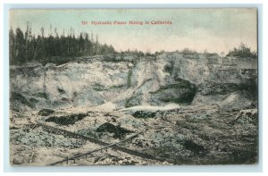 1907 Hydraulic Placer Mining California CA Bayshore NY Oyster Business Postcard 