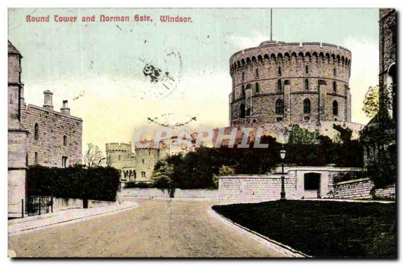 Postcard Old Round Tower and Norman Gate Windsor