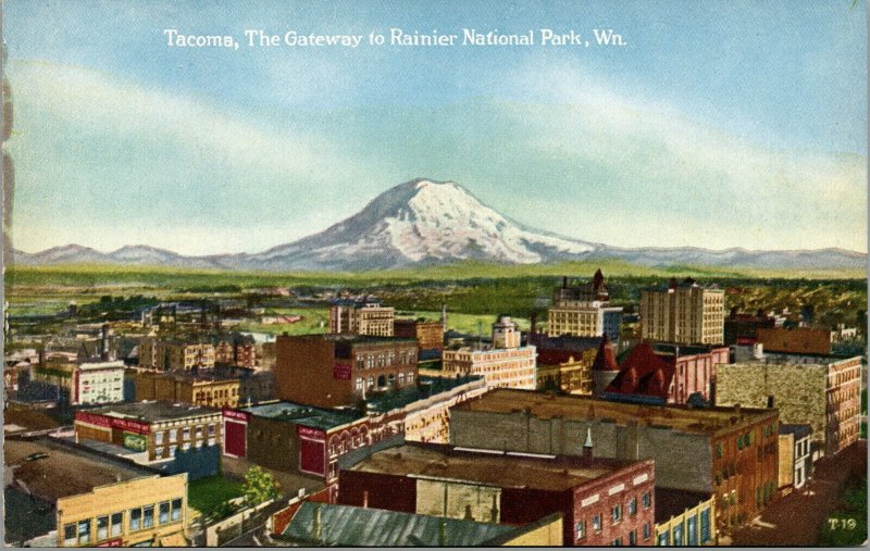 Vtg 1910s Tacoma The Gateway to Rainier National Park Washington WA Postcard