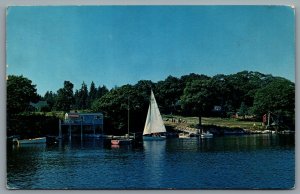 Postcard West Boothbay Harbor ME 1970 Harborfields Richard W. Thorpe Owner Boats