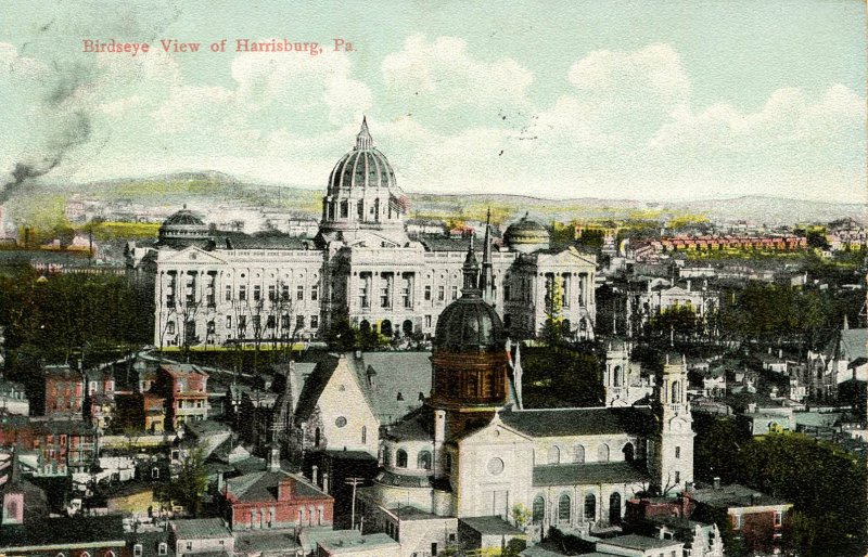 PA - Harrisburg. Bird's Eye View circa 1908