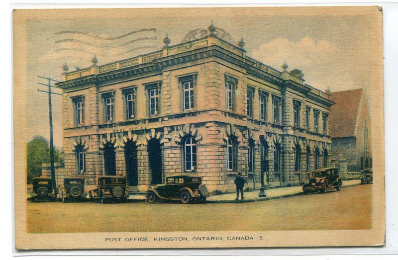 Post Office Kingston Ontario Canada 1938 postcard