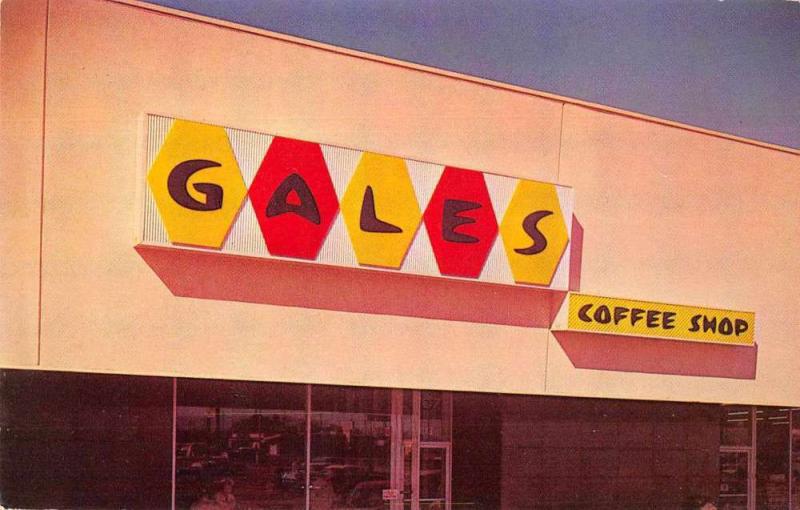 Plexiglas Advertising Gales Coffee Shop Sign Vintage Postcard J75773