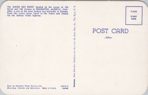 Union Bus Depot Edmonton Alberta AB Greyhound Unused Vintage Postcard H10