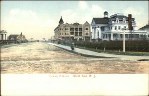 West End NJ Long Branch Ocean Ave c1905 Postcard