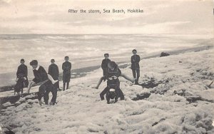 AFTER THE STORM SEA BEACH HOKITIKA NEW ZEALAND POSTCARD (c. 1910)