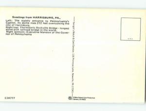 Unused Pre-1980 THREE VIEWS ON ONE POSTCARD Harrisburg Pennsylvania PA hn3214-12