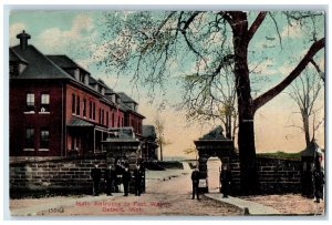 1911 Main Entrance Fort Wayne Guard House Building Detroit Michigan Postcard