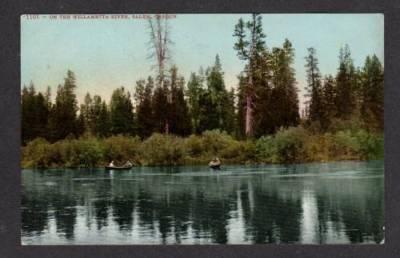 OR Willamette River Scene SALEM OREGON POSTCARD PC-OLD