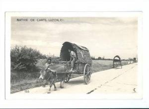 LP91  Philippines, Native Ox Carts, Luzon, P.I., real photo 
