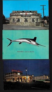 D42 Md.3 Pcs. Ocean City White Marlin, Stone House Coca Cola, Santa Maria Motel