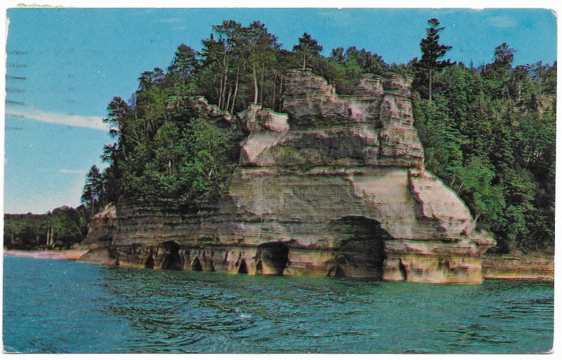 US Miners Castle, Munising, Michigan. used. Stamped and mailed 1962