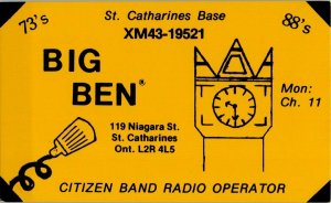 QSL Radio Card From St. Catharines Ontario Canada XM43-19521 