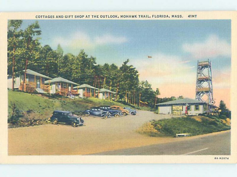 Linen TEXACO GAS STATION & FLORIDA SHOP by North Adams & Williamstown MA AE3048