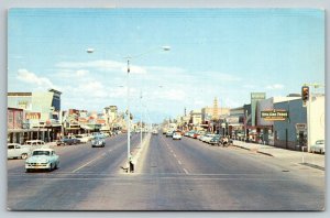 Mesa Arizona~Main Street~Vita Gro Feeds~Barrows~Apache~1950s Cars~Motorcycle 