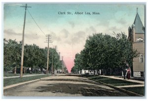 c1910 Clark Str. Exterior Building Albert Lea Minnesota Vintage Antique Postcard