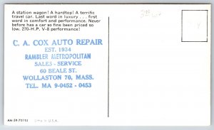 Wollaston MA~ Cox Auto Repair Rambler Car Sales~1959 Rambler Ambassador Wagon~PC