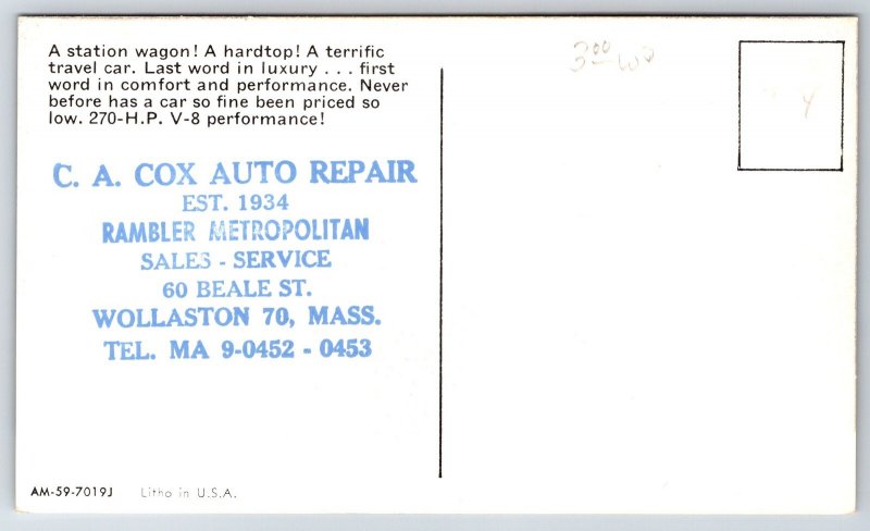 Wollaston MA~ Cox Auto Repair Rambler Car Sales~1959 Rambler Ambassador Wagon~PC