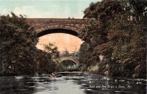 AYR AYRSHIRE SCOTLAND UK AULD and NEW BRIGS O' DOON POSTCARD 1910s