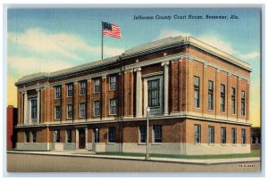 Bessemer Alabama AL Postcard Jefferson Country Court House Building Scene Street