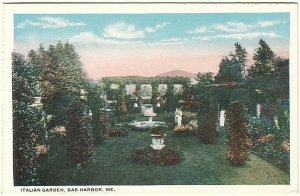 Italian Garden, Bar Harbor, Maine, Antique Postcard, Local Publisher