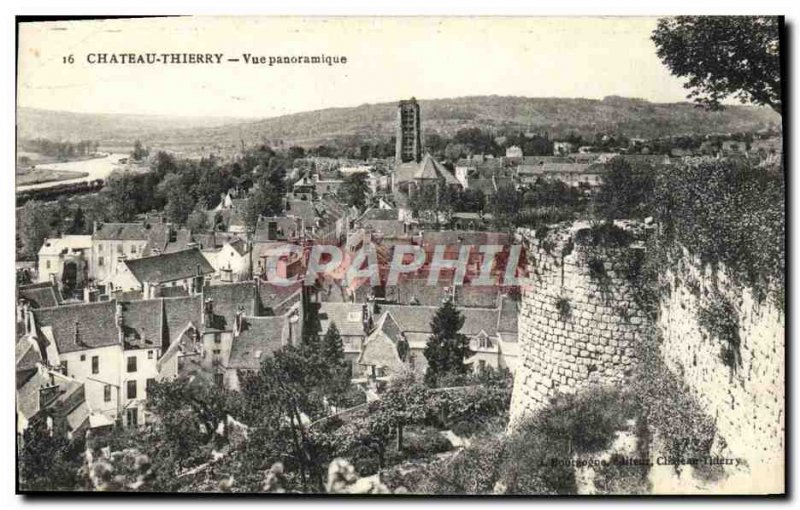 Old Postcard Castle Thierry Panoramic