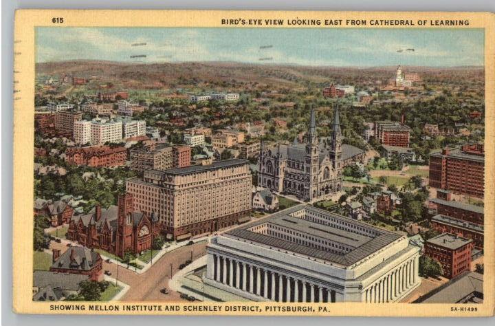 Linen Postcard~Mellon Institute..Schenley~Pittsburgh,PA