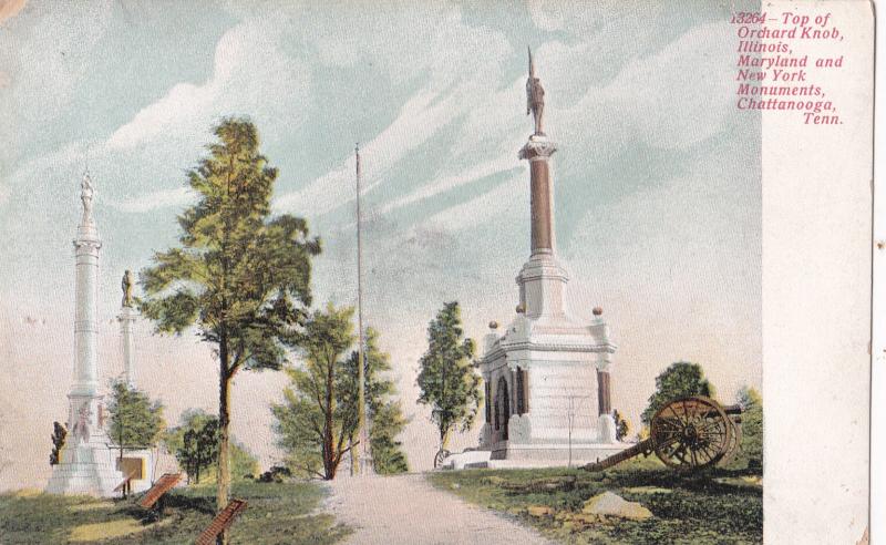 1901-07 Chattanooga TN Orchard Knob IL MD NY Monument Civil War Antique Postcard