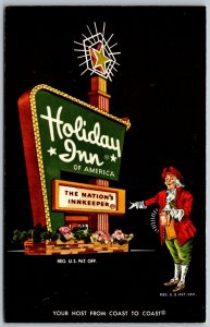 Butte Montana 1960s Postcard Holiday Inn Motel Sign Innkeeper