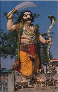 India Mahishasura Demon King Mysore Vintage Postcard C196