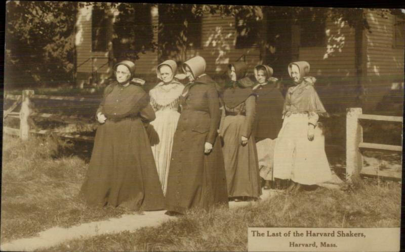 Harvard MA Shaker Women c1920 Real Photo Postcard