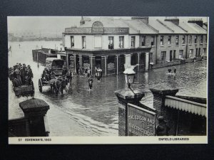 Enfield EDISWANS, FLOODS & THE GRANVILLE TAVERN c1903 Vintage 1970s Postcard
