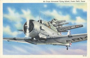 1940s Foster Field Texas Military Aircraft Corps Flying school Postcard 25-11856
