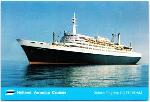 VINTAGE CONTINENTAL SIZE POSTCARD HOLLAND AMERICA'S ROTTERDAM CRUISE SHIP TYPE B