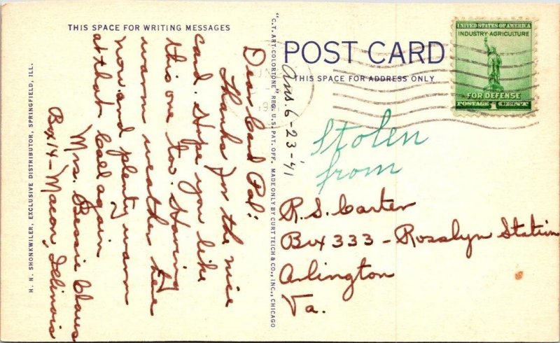 Springfield, IL Illinois HARNESS RACING~AMPHITHEATRE State Fair Grounds Postcard