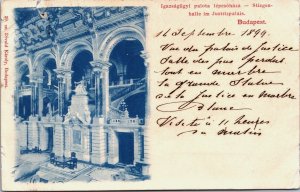 Hungary Budapest Halle Im Justitzpalais Vintage Postcard C100