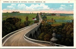 FREDERICK MD Postcard - HISTORIC JUG BRIDGE National Highway FARM - MARYLAND