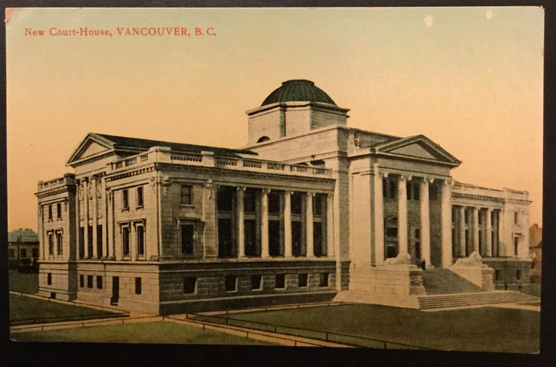 Vintage Postcard Unused New Court-House Vancouver BC Canada LB