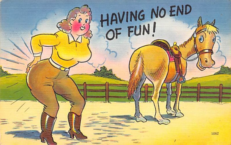 Comic Having No End of Fun View Postcard Backing 