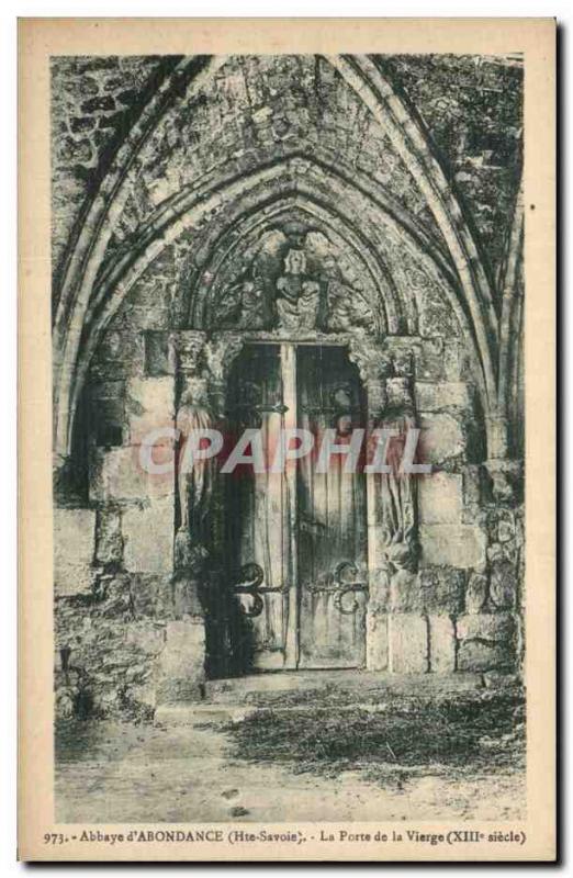 Postcard Abbey d & # 39Abondance The door of the virgin