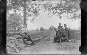 Russian Soldiers In The Country, Real Photo Postcard